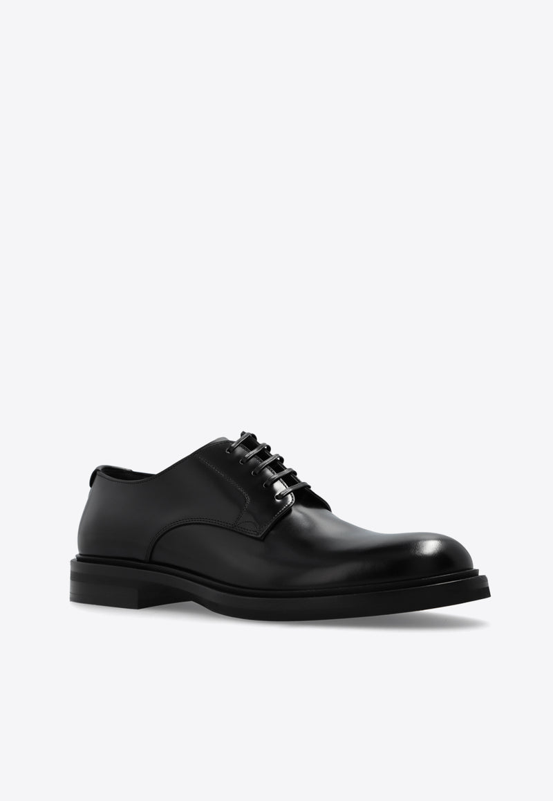 Dolce & Gabbana Altavilla Brushed Leather Derby Shoes Black A10840 A1203-80999