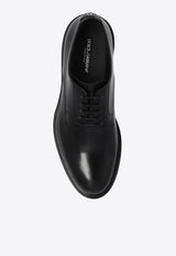 Dolce & Gabbana Altavilla Brushed Leather Derby Shoes Black A10840 A1203-80999