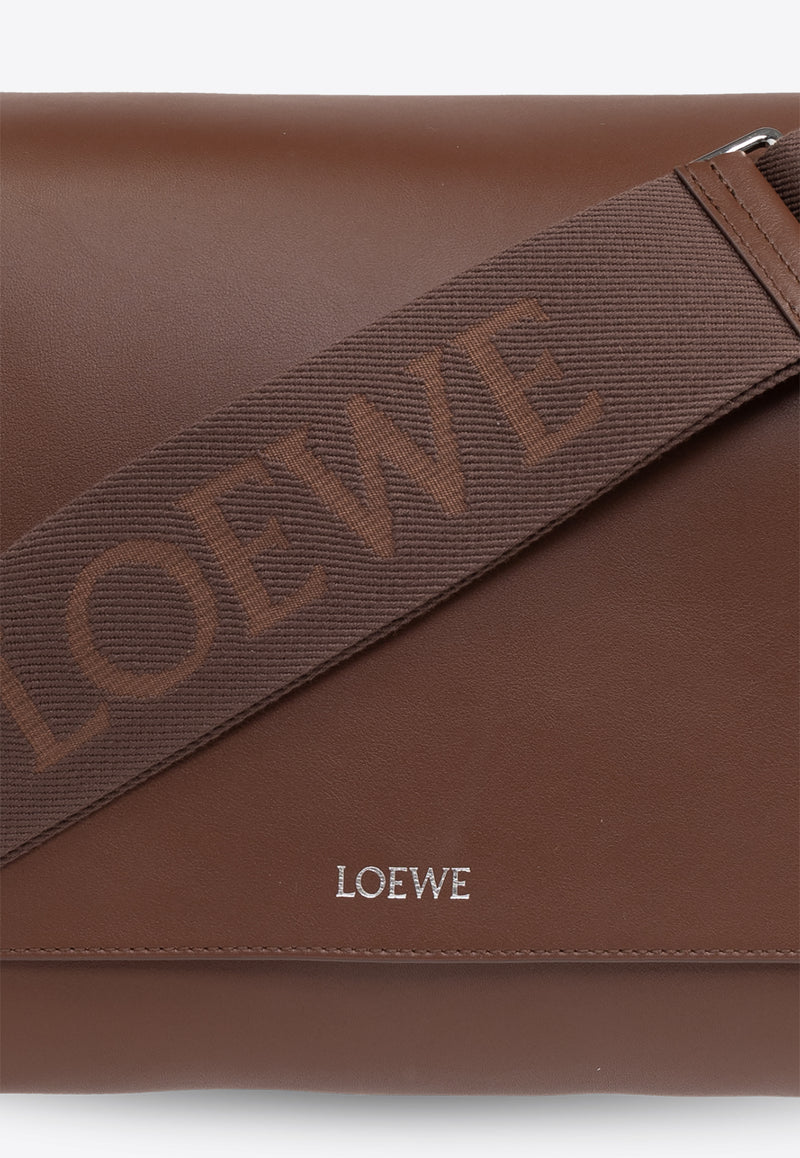 Loewe Flamenco Leather Messenger Bag Brown B411FSAX04 0-BROWNIE