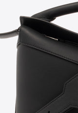 Loewe Puzzle Leather Top Handle Bag Black A510P49X14 0-BLACK