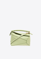 Loewe Mini Puzzle Leather Top Handle Bag Green A510P88X26 0-LIGHT PEAR