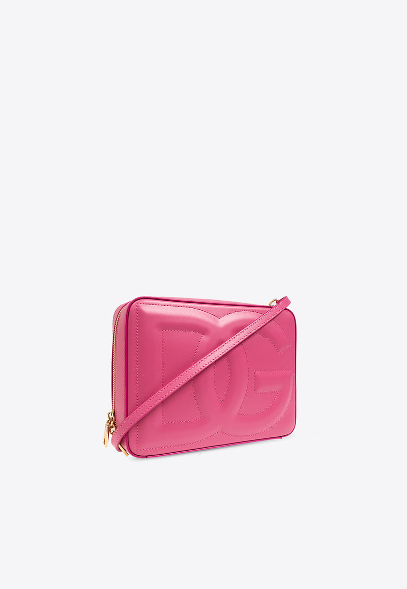 Dolce & Gabbana Medium DG Logo Leather Camera Bag Pink BB7290 AW576-80441