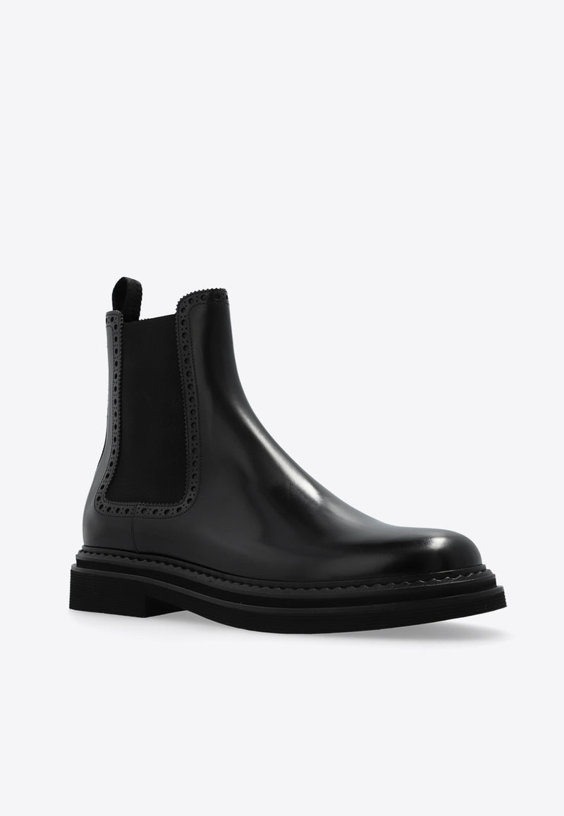 Dolce & Gabbana Day Classic Calf Leather Chelsea Boots Black A60592 A1203-80999