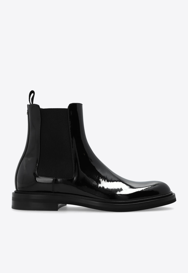 Dolce & Gabbana Altavilla Patent Leather Ankle Boots Black A60602 A1471-80999