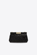 Dolce & Gabbana Medium Marlene Sequined Shoulder Bag Black BB7620 AR440-80999