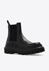 Dolce & Gabbana High Trekking Brushed Leather Chelsea Boots Black A60565 AB640-80999