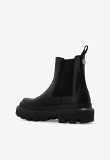 Dolce & Gabbana High Trekking Brushed Leather Chelsea Boots Black A60565 AB640-80999