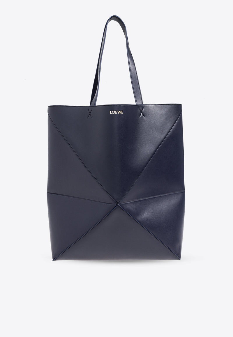 Loewe XL Puzzle Fold Leather Tote Bag Navy B933Q18X01 0-ABYSS BLUE