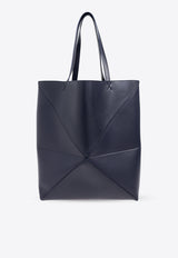 Loewe XL Puzzle Fold Leather Tote Bag Navy B933Q18X01 0-ABYSS BLUE