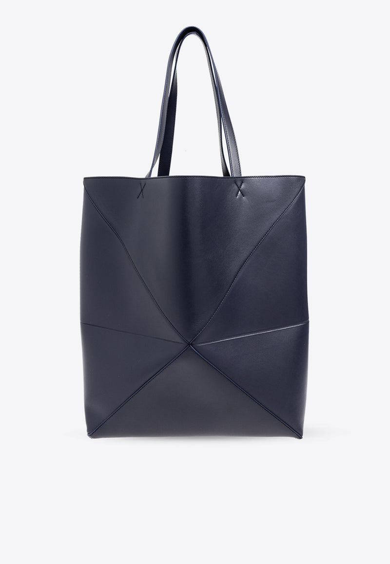 Loewe XL Puzzle Fold Leather Tote Bag Navy B933Q18X01 0-ABYSS BLUE