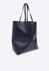 Loewe XL Puzzle Fold Leather Tote Bag Navy B933Q18X01 0-ABYSS BLUE