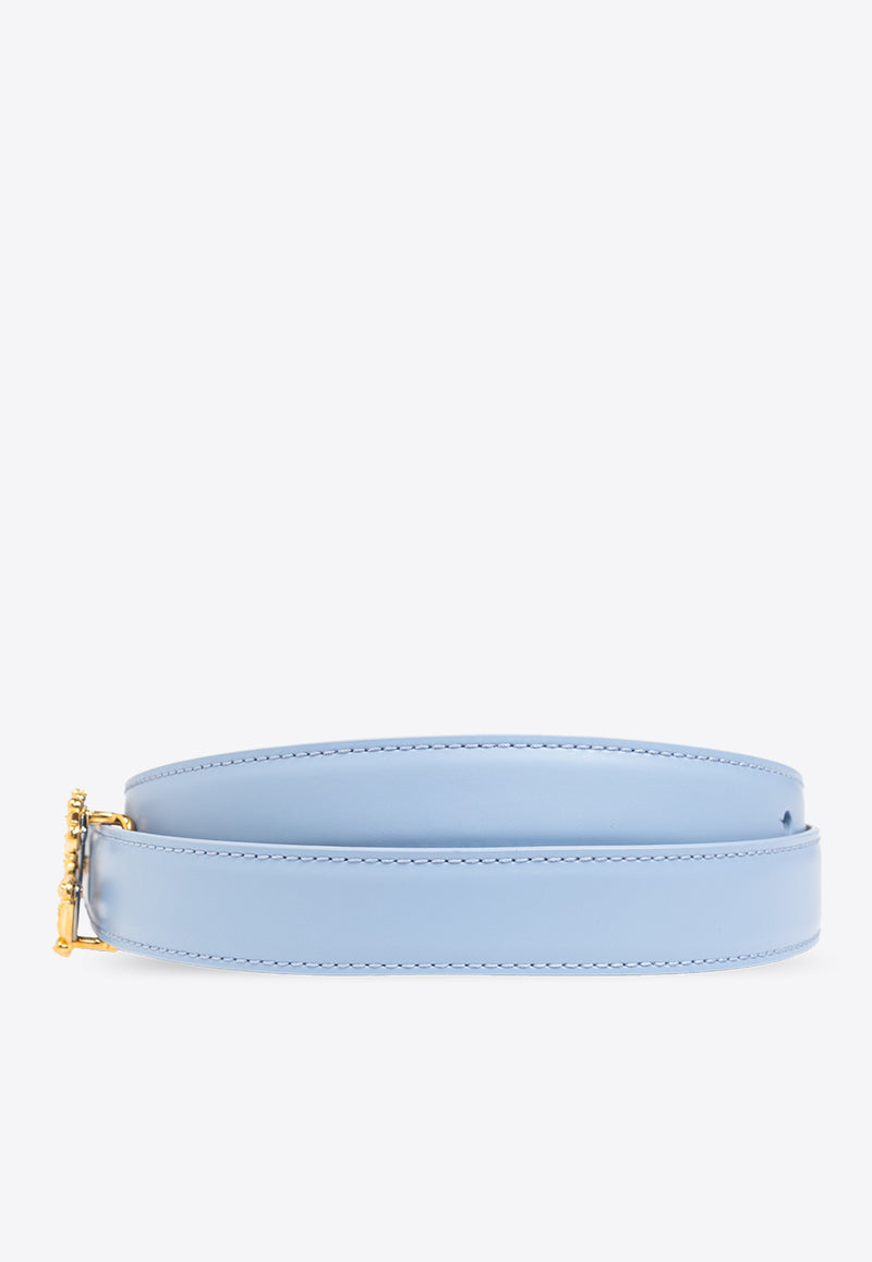 Dolce & Gabbana Baroque DG Logo Leather Belt Light Blue BE1348 AZ831-80789