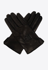 Dolce & Gabbana Embossed Logo Nappa Leather Gloves Black BG0169 AQ381-80999