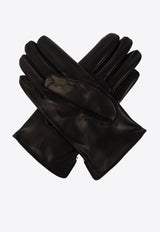 Dolce & Gabbana Embossed Logo Nappa Leather Gloves Black BG0169 AQ381-80999