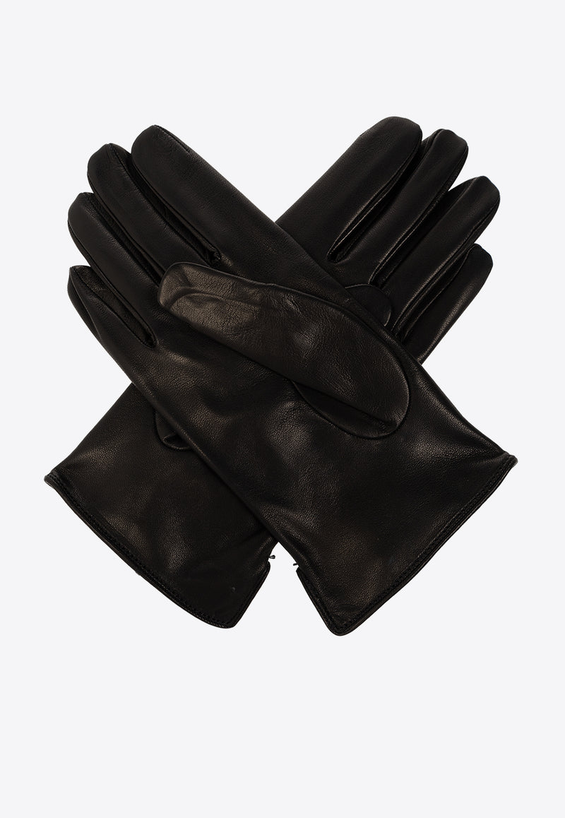 Dolce & Gabbana Embossed Logo Nappa Leather Gloves Black BG0169 AQ381-80999