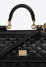 Dolce & Gabbana Small Sicily Quilted Leather Top Handle Bag Black BB7116 AV967-80999