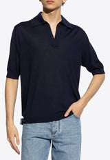 Bottega Veneta Cashmere Polo T-shirt Navy 799560 V4B70-4121