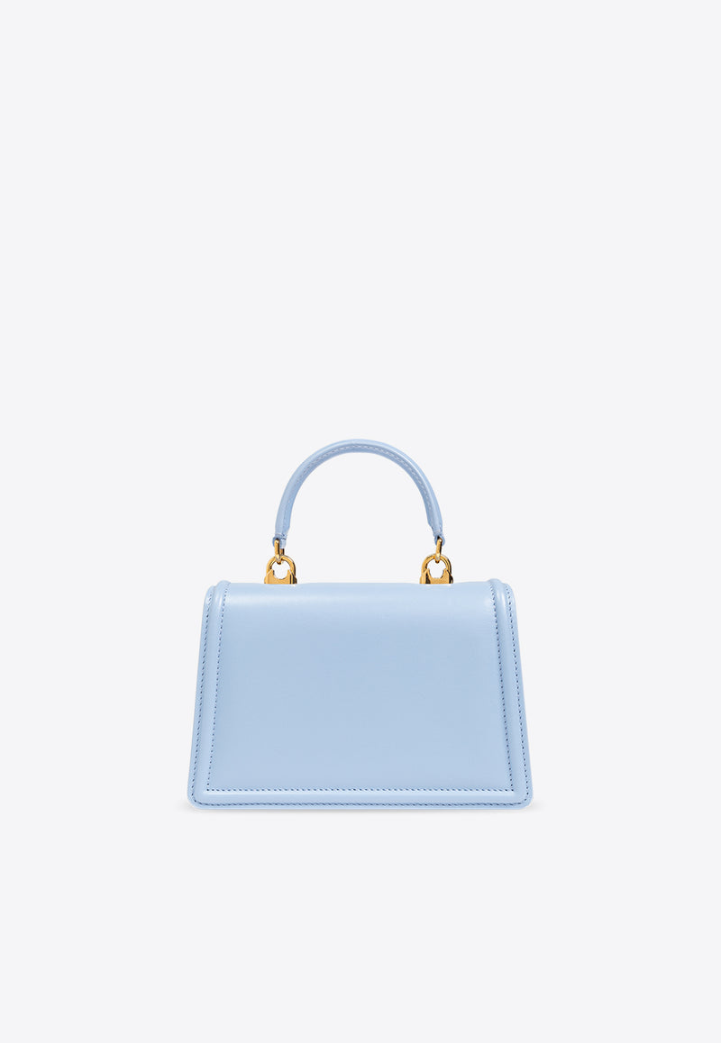 Dolce & Gabbana Small Devotion Leather Top Handle Bag Light Blue BB6711 AV893-80789