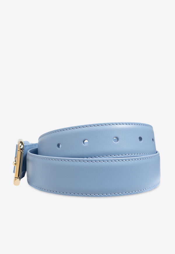 Dolce & Gabbana DG Charm Leather Belt Light Blue BE1635 AW576-80789