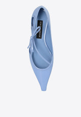 Dolce & Gabbana Mun Polished Leather Ballet Flats Light Blue CB0217 A1037-80789