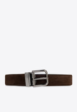 Dolce & Gabbana Rolled Buckle Suede Belt Brown BC4337 AT441-80081