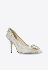 Dolce & Gabbana Bellucci 90 Taormina Lace Pumps Cream CD0101 AL198-80005