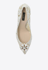 Dolce & Gabbana Bellucci 90 Taormina Lace Pumps Cream CD0101 AL198-80005