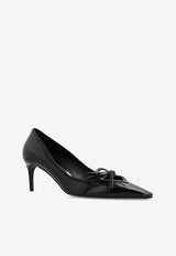 Dolce & Gabbana Mun 60 Bow Appliqué Leather Pumps Black CD1855 A1037-80999