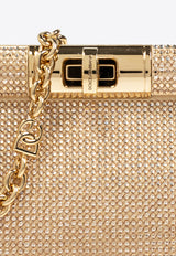 Dolce & Gabbana Small Marlene Rhinestone Embellished Shoulder Bag Gold BB7635 A5638-80098