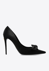 Dolce & Gabbana 105 Bow Appliqué Satin Pumps Black CD1892 A3I64-8B956