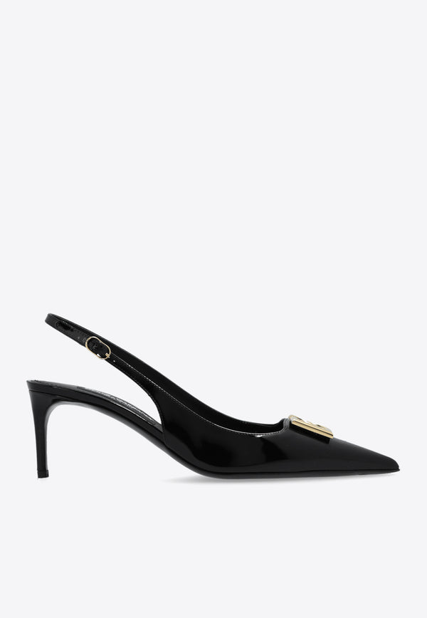 Dolce & Gabbana Lollo 60 DG Logo Slingback Pumps Black CG0710 A1037-80999