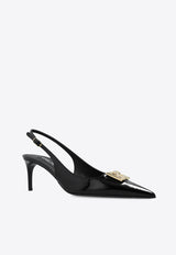 Dolce & Gabbana Lollo 60 DG Logo Slingback Pumps Black CG0710 A1037-80999