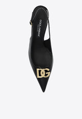 Dolce & Gabbana Lollo 60 DG Logo Slingback Pumps Black CG0710 A1037-80999