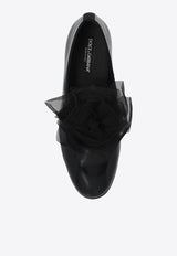 Dolce & Gabbana Floral Appliqué Patent Leather Loafers Black A50645 A3G48-8B956