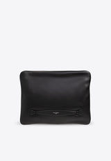 Dolce & Gabbana Logo Embossed Leather Clutch Bag Black BM3049 AF984-80999