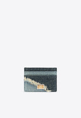 Dolce & Gabbana Logo Plaque Patchwork Denim Cardholder Blue BI0330 A9U75-80650