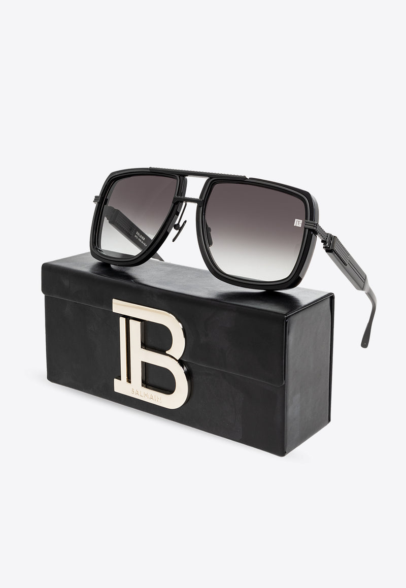 Balmain Soldier Square Sunglasses Gray BPS-160B-59 0-0