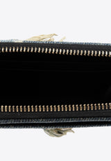 Patchwork Denim Zip Wallet