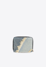 Patchwork Denim Zip Wallet
