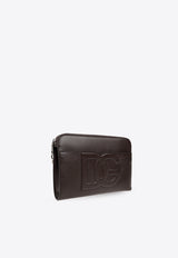 Dolce & Gabbana Medium DG Logo Leather Pouch Bag Brown BM2338 A8034-80076