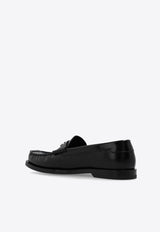 Dolce & Gabbana DG Logo Brushed Leather Loafers Black CM0074 AQ237-80999