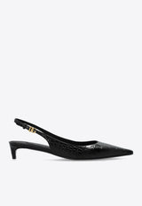 Dolce & Gabbana Mun 30 Slingback Pumps in Croc-Embossed Leather Black CG0804 A5491-8B956