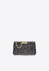 Dolce & Gabbana Small Marlene Rhinestone Embellished Shoulder Bag Black BB7635 A5694-8D822