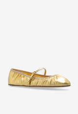 Dolce & Gabbana Vally Mordore Leather Ballet Flats Gold CB0222 A1016-80997