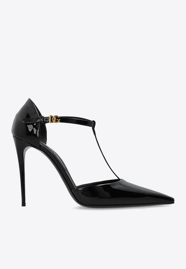 Dolce & Gabbana Mun 105 T-bar Pumps in Patent Leather Black CD1883 A1471-80999