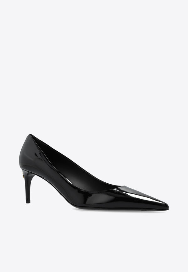 Dolce & Gabbana 65 DG Logo Patent Leather Pumps Black CD1730 A1471-80999