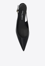 Dolce & Gabbana Lollo 35 Patent Leather Slingback Pumps Black CG0701 A1471-80999