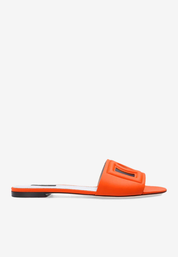 Dolce & Gabbana DG Millennials Leather Slides Orange CQ0436 AO049-80244