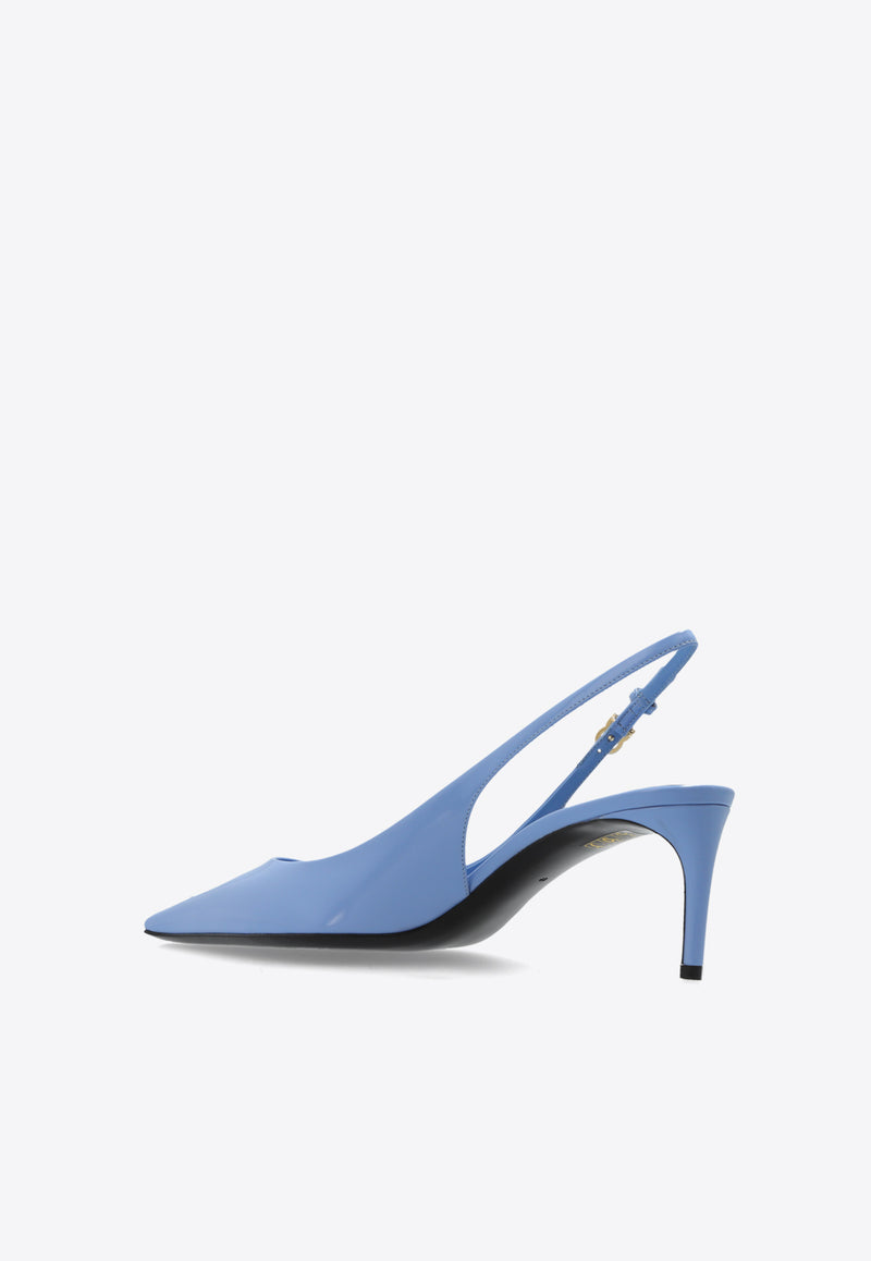 Dolce & Gabbana Mun 60 Slingback Pumps in Polished Leather Light Blue CG0805 A1037-80789