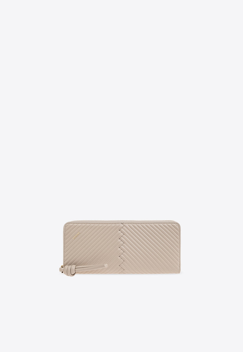 Loewe Knot Zip-Around Wallet Oat CEM1G39X04 0-LIGHT OAT